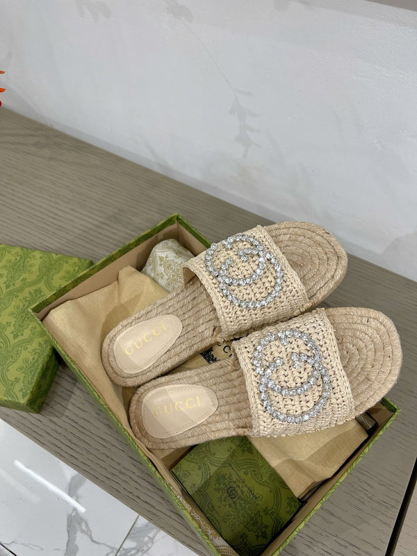 ESPADRILLAS GG INTERLOCKING G TESSUTO CREMA
