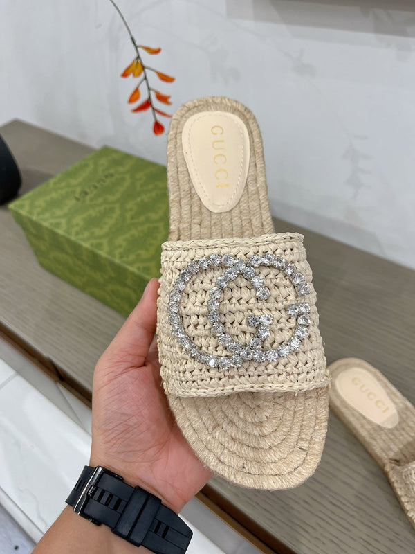 ESPADRILLAS GG INTERLOCKING G TESSUTO CREMA