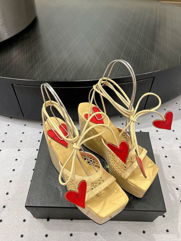 Alaila High Sandal 115mm In Light Yellow Mesh Fabric 954860