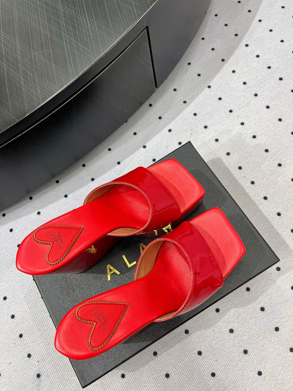 Alaila High Sandal 115mm In Red Glossy Lambskin 954872