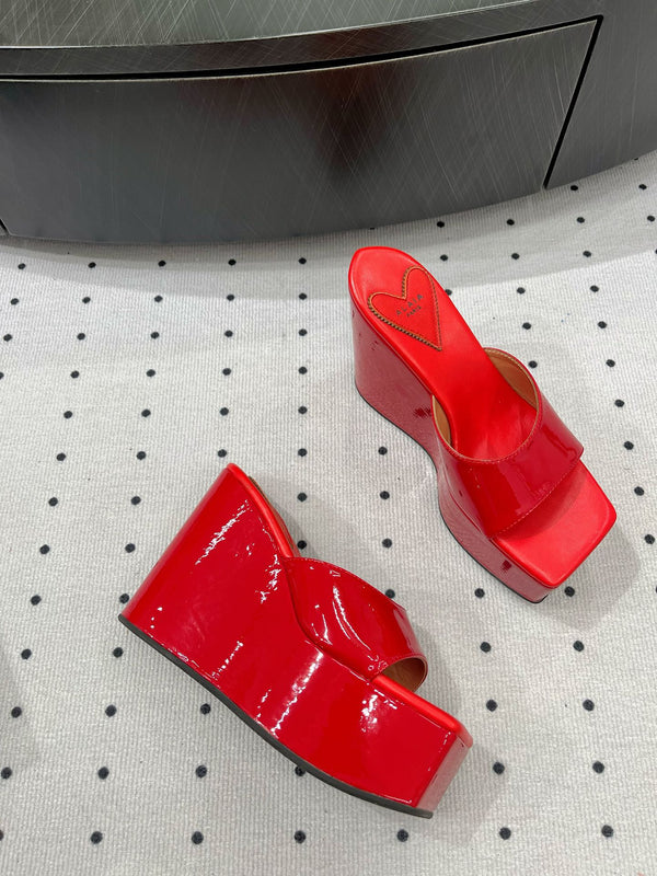 Alaila High Sandal 115mm In Red Glossy Lambskin 954872