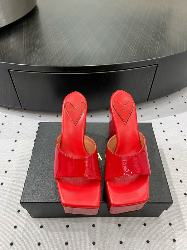 Alaila High Sandal 115mm In Red Glossy Lambskin 954872