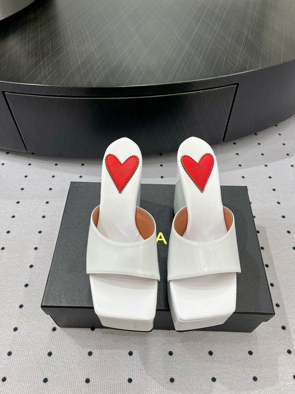 Alaila High Sandal 115mm In White Glossy Lambskin 954874