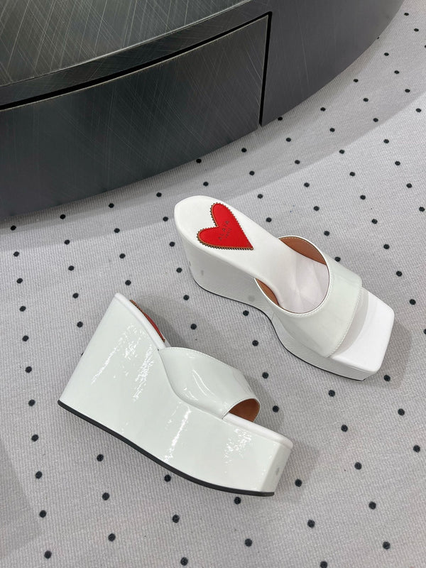 Alaila High Sandal 115mm In White Glossy Lambskin 954874