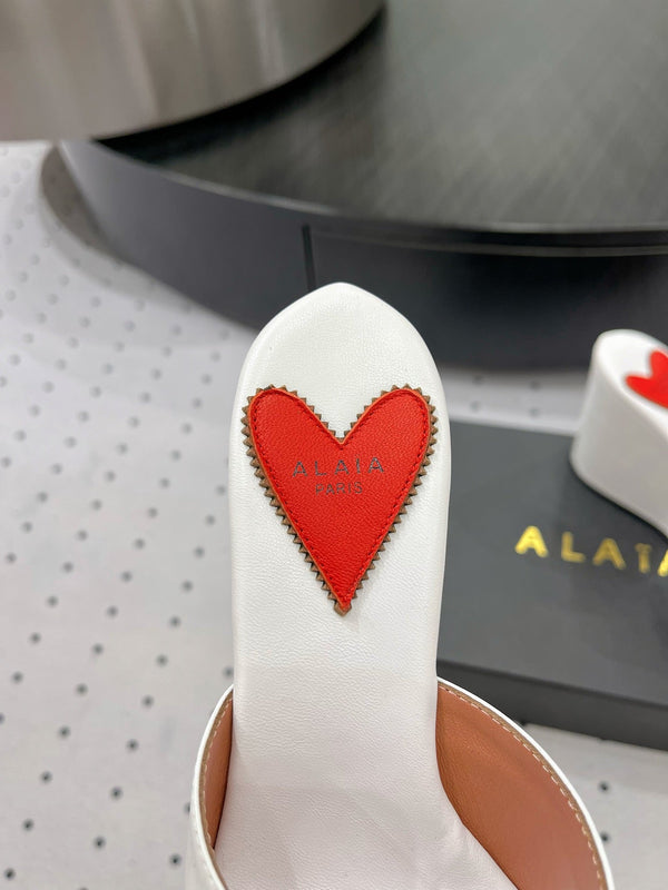 Alaila High Sandal 115mm In White Glossy Lambskin 954874