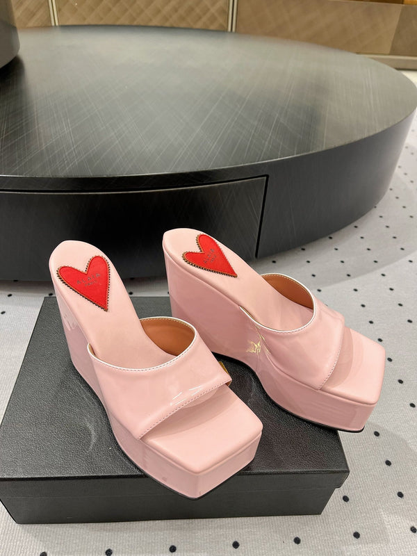 Alaila High Sandal 115mm In Pink Glossy Lambskin 954876