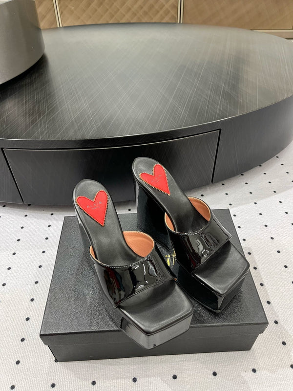 Alaila High Sandal 115mm In Black Glossy Lambskin 954878