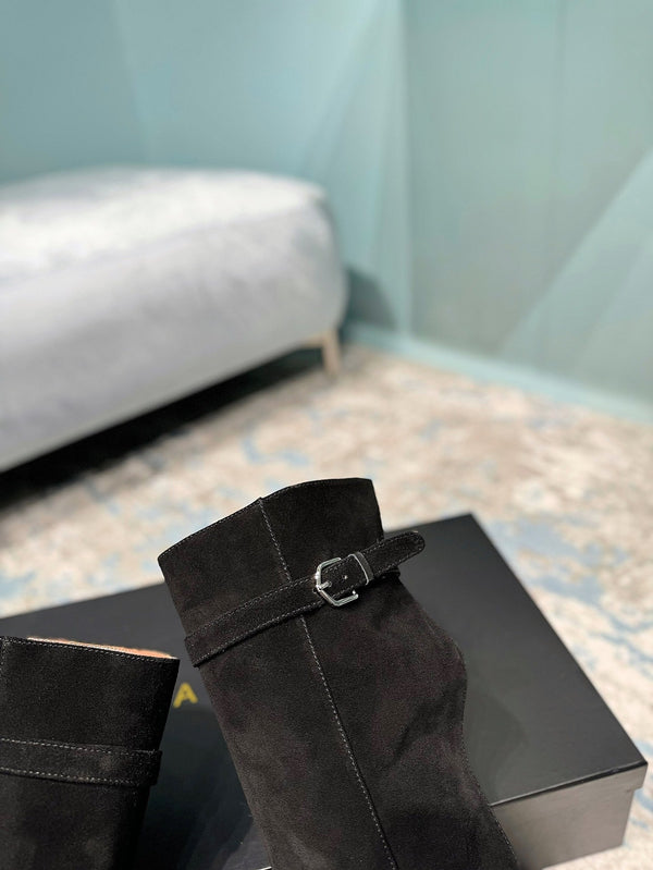 Alaila High Boots 45mm In Black Suede 887964