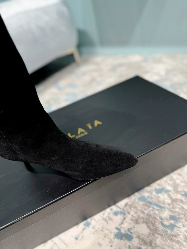 Alaila High Boots 45mm In Black Suede 887964