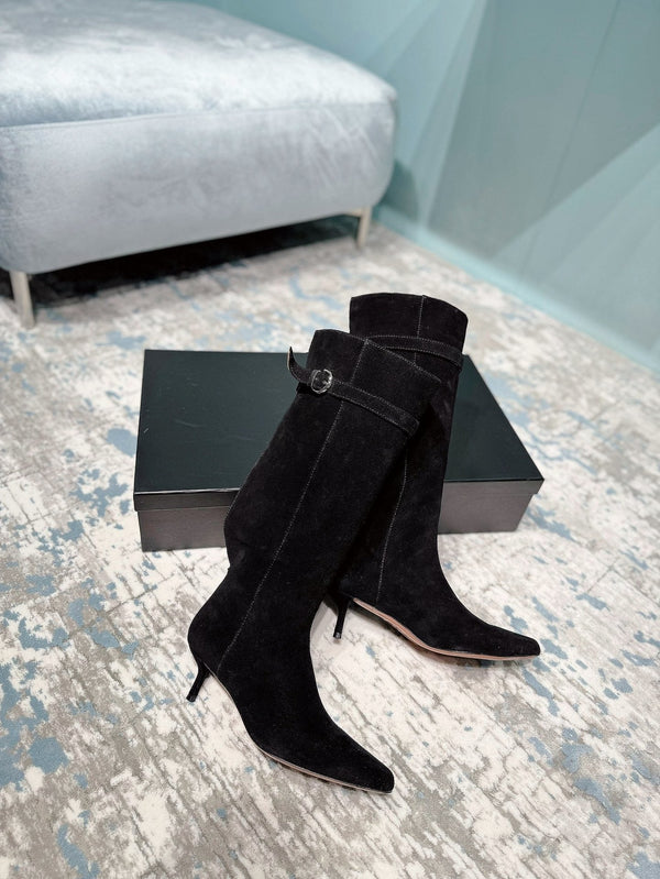 Alaila High Boots 45mm In Black Suede 887964