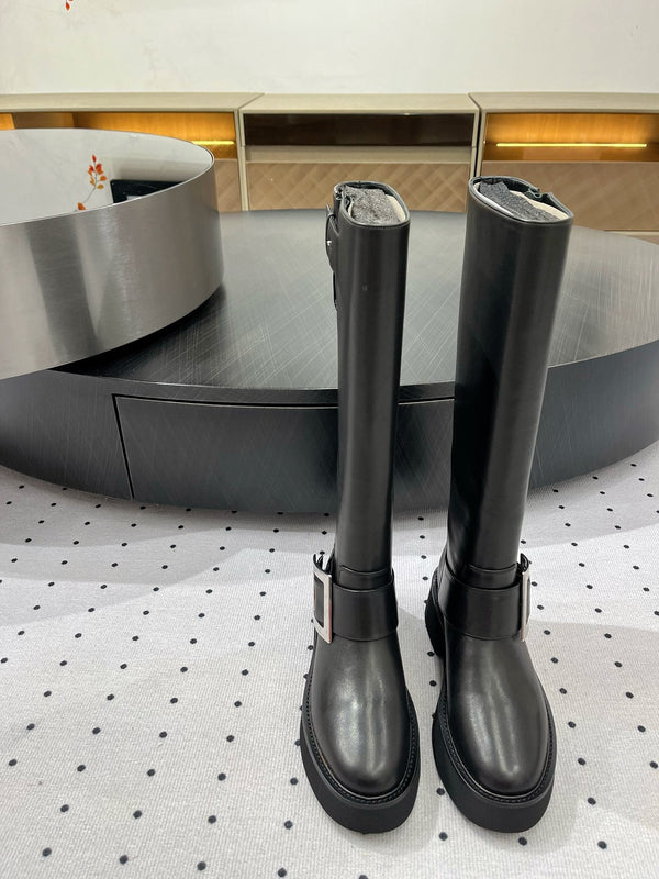 Stivali Viv Ranger in pelle di vitello nera 365206