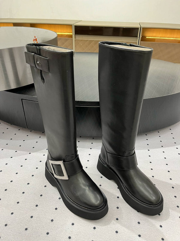 Stivali Viv Ranger in pelle di vitello nera 365206