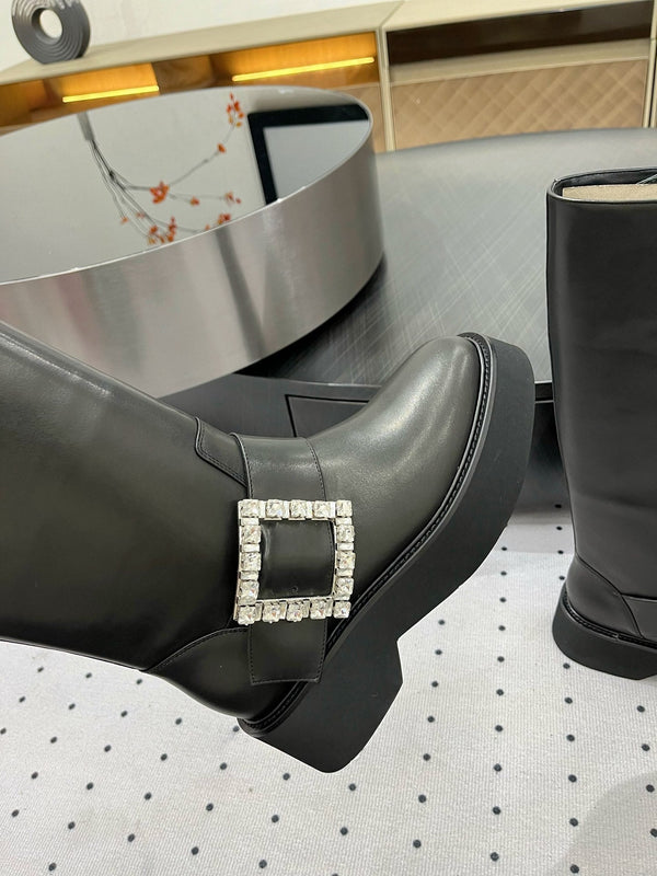 Stivali Viv Ranger Diamond in pelle di vitello nera 365207