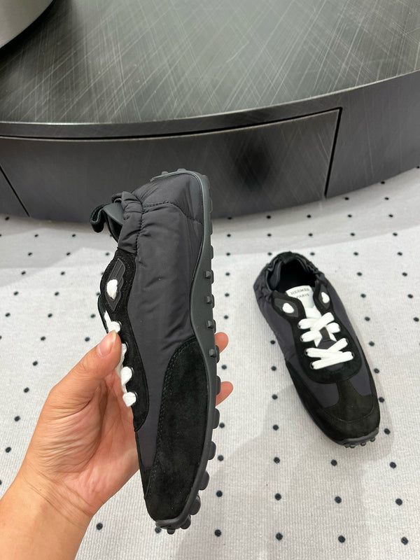 HM Sneaker 10mm In Black Grey Suede And Windbreaker Fabric 954752