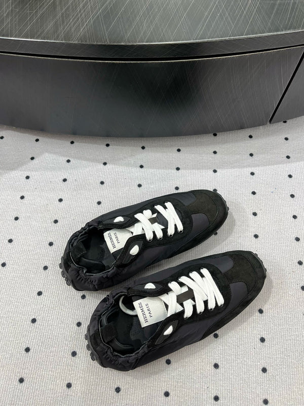 HM Sneaker 10mm In Black Grey Suede And Windbreaker Fabric 954752