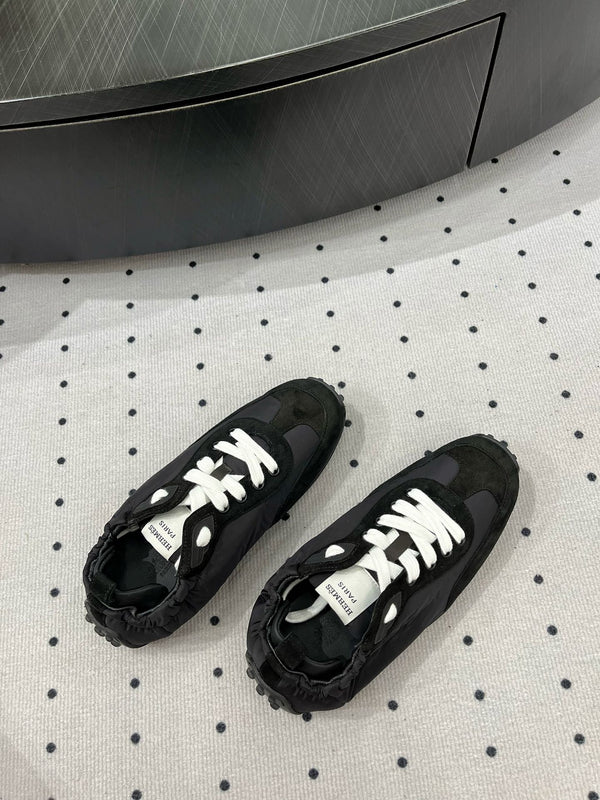 HM Sneaker 10mm In Black Grey Suede And Windbreaker Fabric 954752