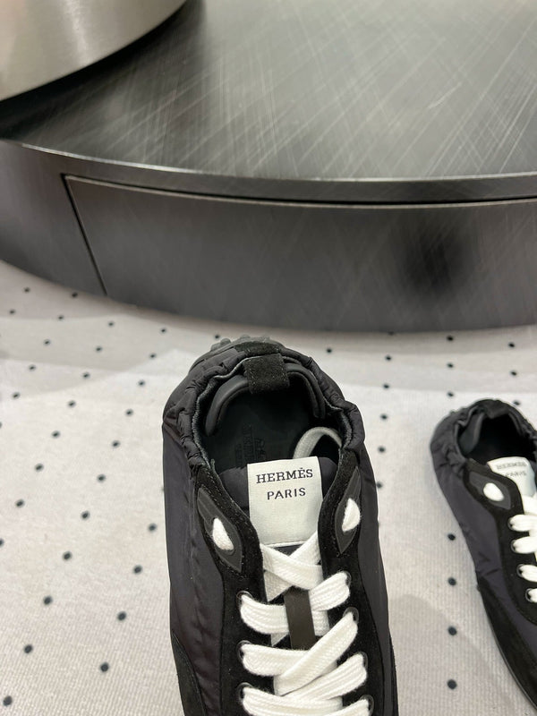 HM Sneaker 10mm In Black Grey Suede And Windbreaker Fabric 954752