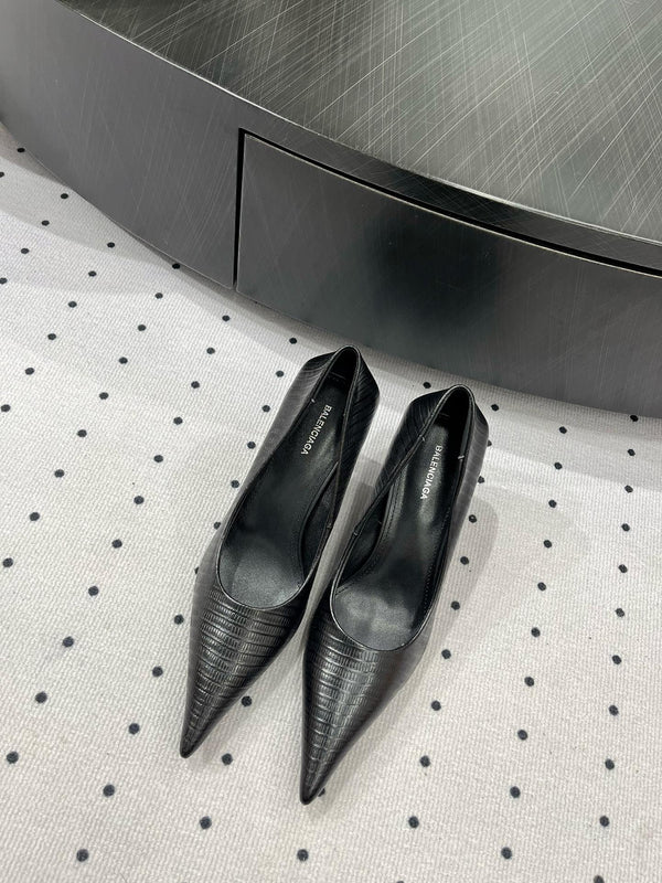 DÉCOLLETÉ CLASSICHE 65MM IN PELLE DI VITELLO NERA CON MOTIVO LUCERTOLA