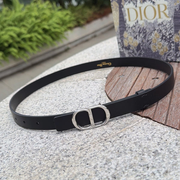 Ceinture CD 2cm Icon veau noir discret 203158