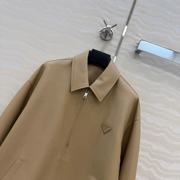 Prada Jacket Brown Leather 341211