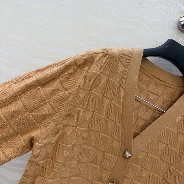 HM "Medor" Long-Sleeve Cardigan Brown Wool