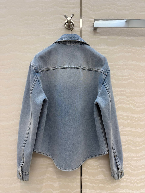CC 26s Collared Denim Jacket Light Blue Cotton 450800
