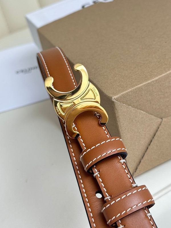 CEL Gold Buckle 18mm Belt Brown Cowhide 179730