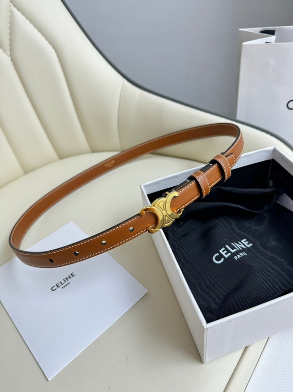 CEL Gold Buckle 18mm Belt Brown Cowhide 179730