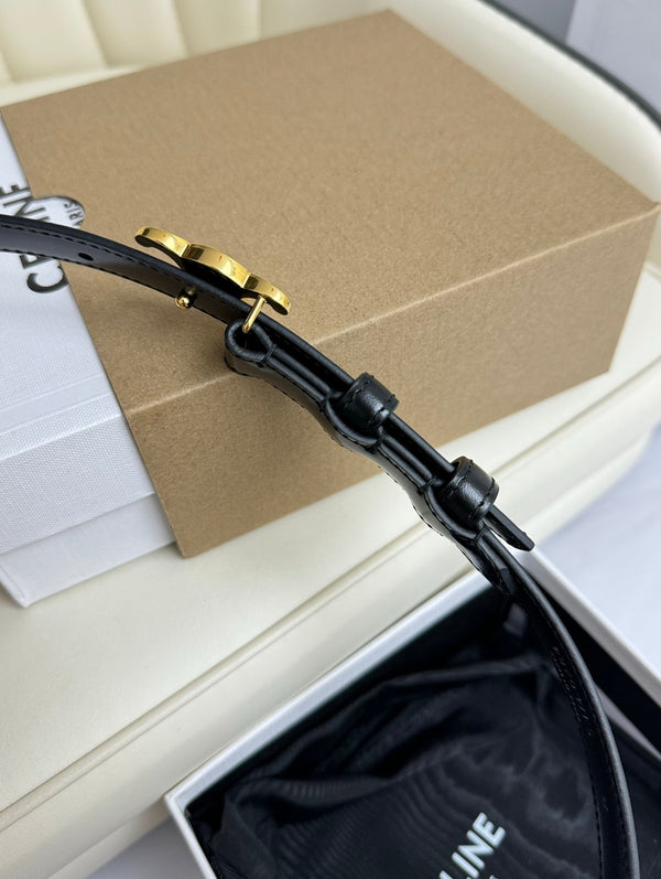 CEL Gold Buckle 18mm Belt Black Cowhide 179731