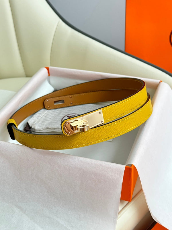 HM Kelly Belt 18mm Dark Yellow Epsom Leather