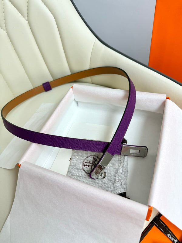 HM Kelly Belt 18mm Violet Epsom Leather