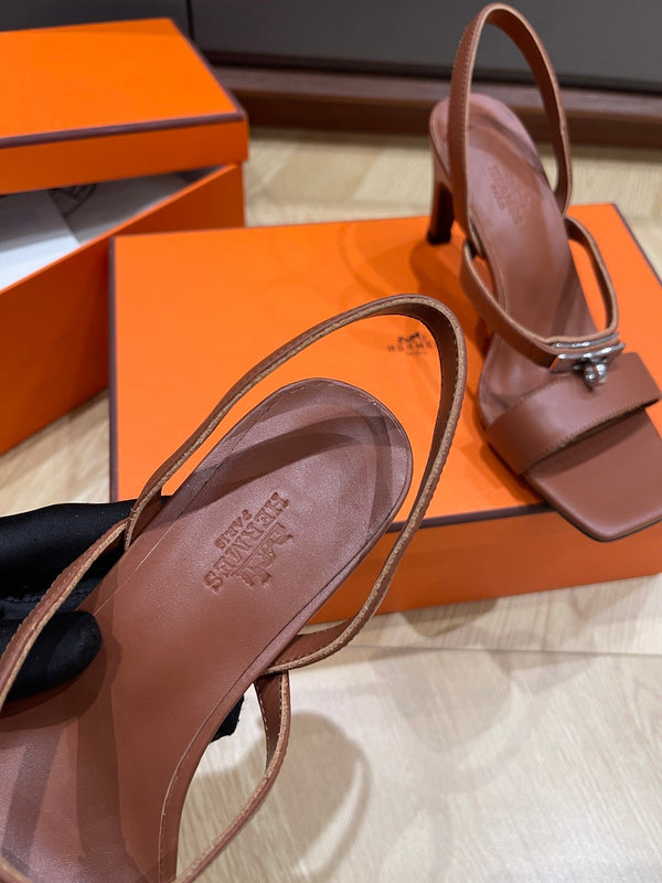 GLAMOUR 75 SANDAL CHOCOLATE CALFSKIN