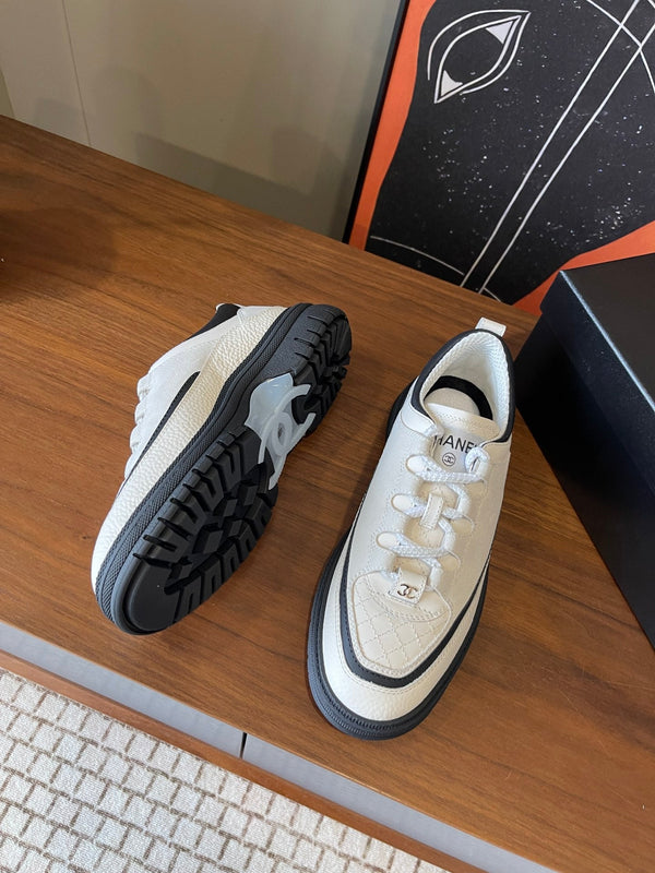 Baskets CC Printemps-Été Daim Cuir Noir Blanc 623167