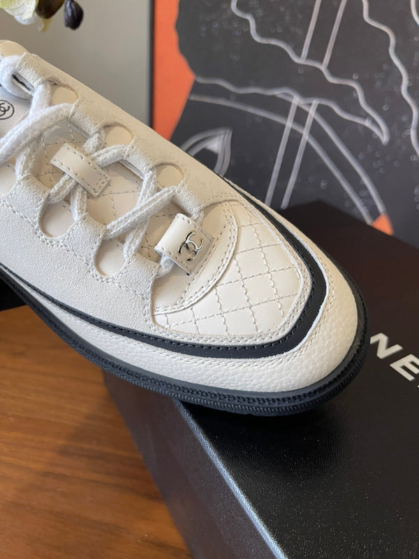 Baskets CC Printemps-Été Daim Cuir Noir Blanc 623167