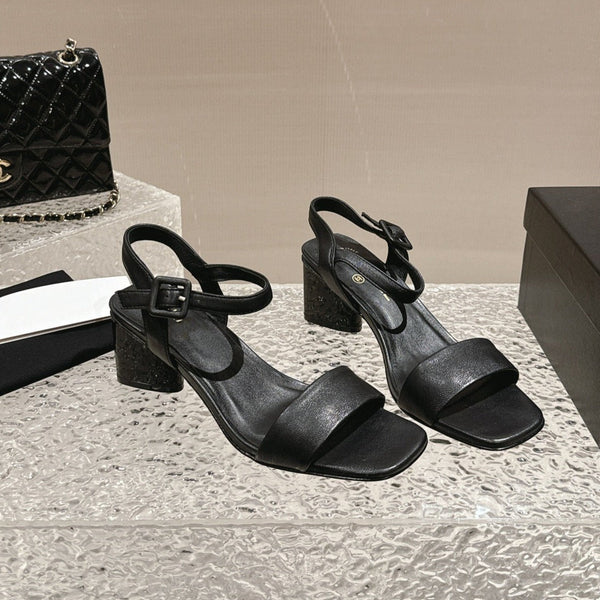 sandalo slingback 60 in pelle di agnello nera