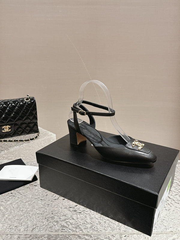 slingbacks 60 black lambskin cc logo