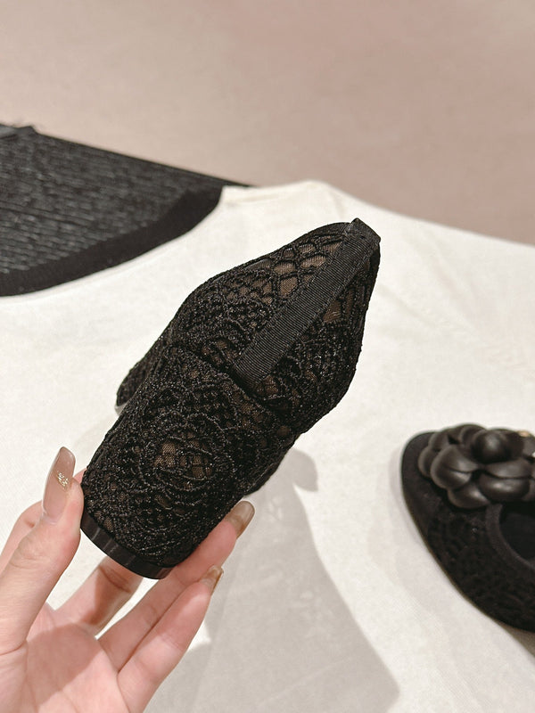 cc pump 60 tessuto di pizzo nero a fiori