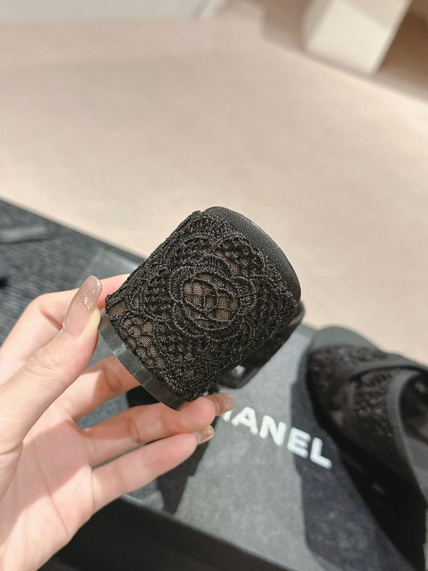 sandalo mulo 60 incrociato tessuto pizzo nero