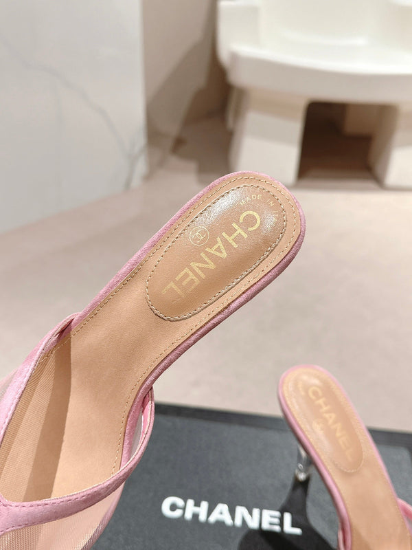 sandalo mulo 75 tessuto rosa vitello beige scuro