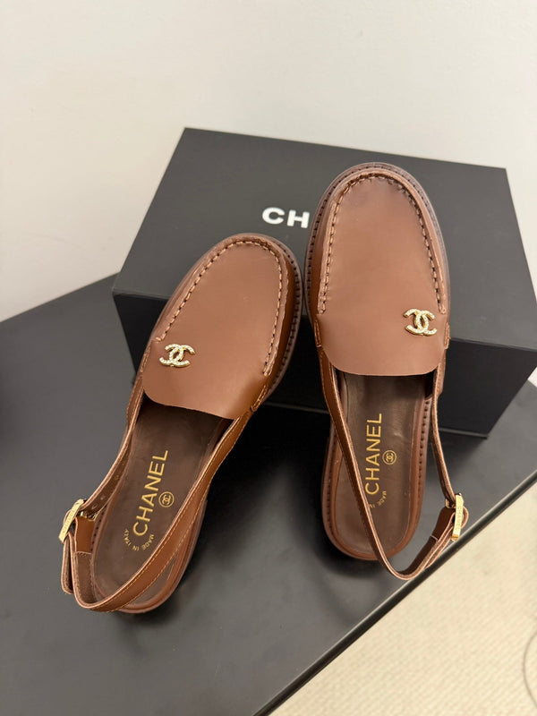 CC 25S Slingback Loafer Chocolate Calfskin