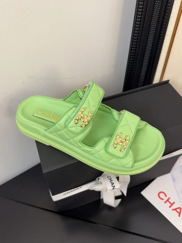 CC 25 Dad Sandal Mule Green Calfskin