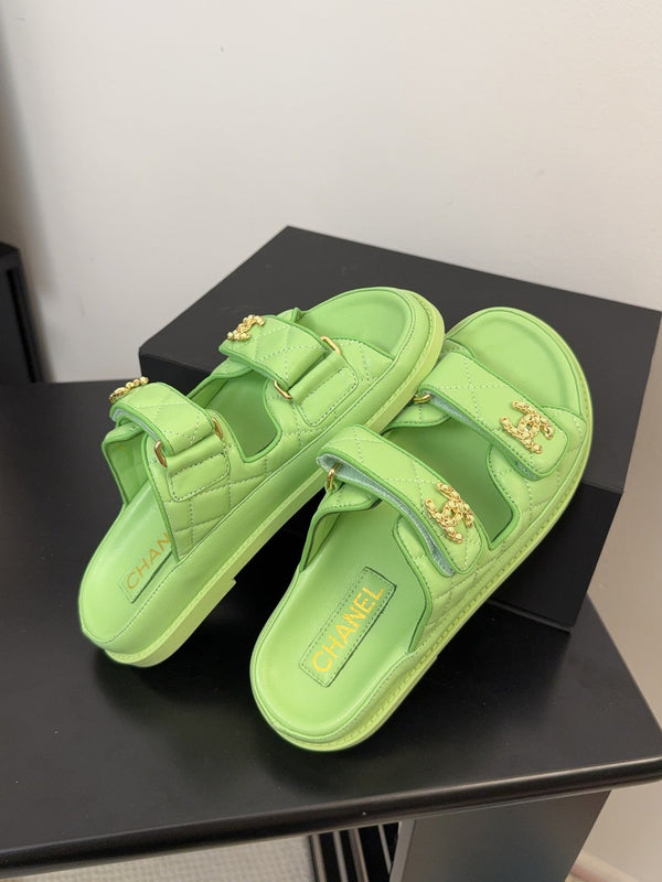CC 25 Dad Sandal Mule Green Calfskin