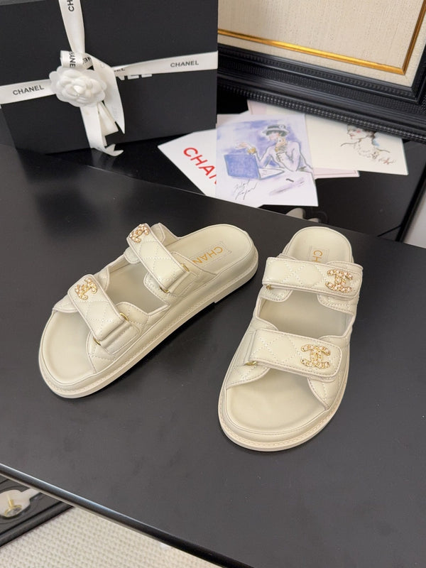 CC 25 Dad Sandal Mule Nude Calfskin