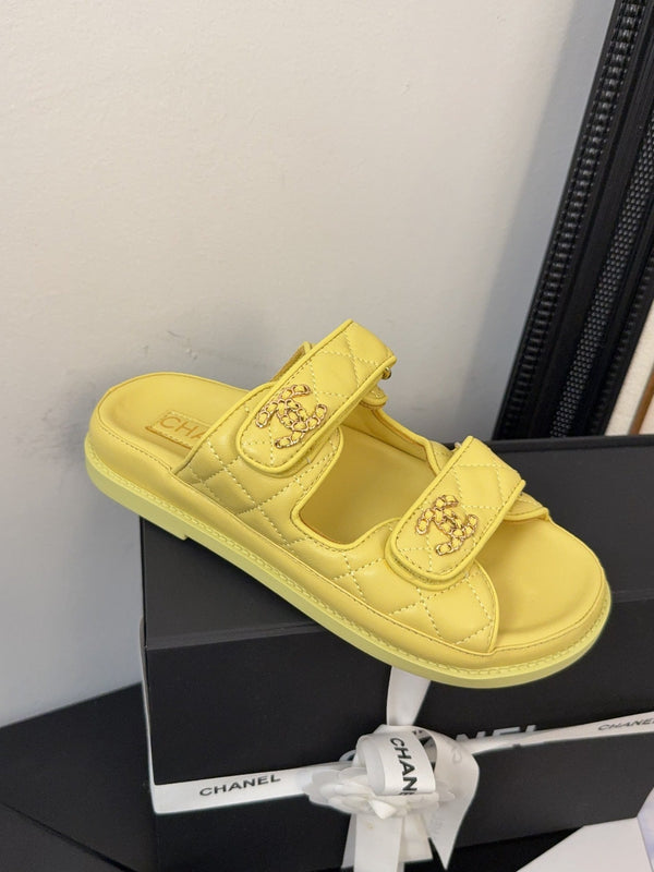 CC 25 Dad Sandal Mule Yellow Calfskin