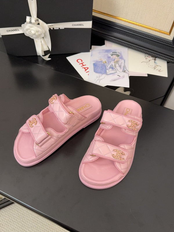 CC 25 Dad Sandal Mule Pink Calfskin