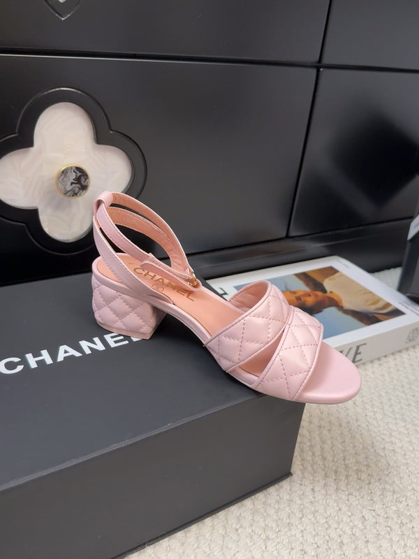 25C Sandal 45mm Open Heel Pink Lambskin 233489