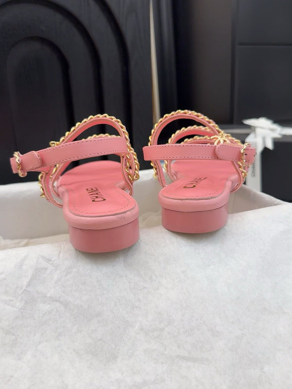 CC 25S Sandal Three Leather Strap Pink Calfskin