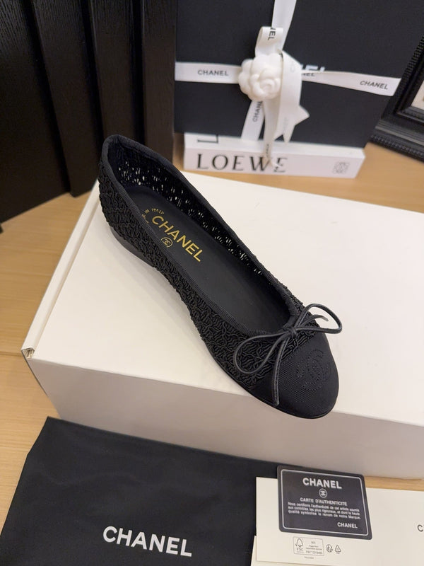 CC 25 Ballerine Tessuto a rete nero Grosgrain nero 277708