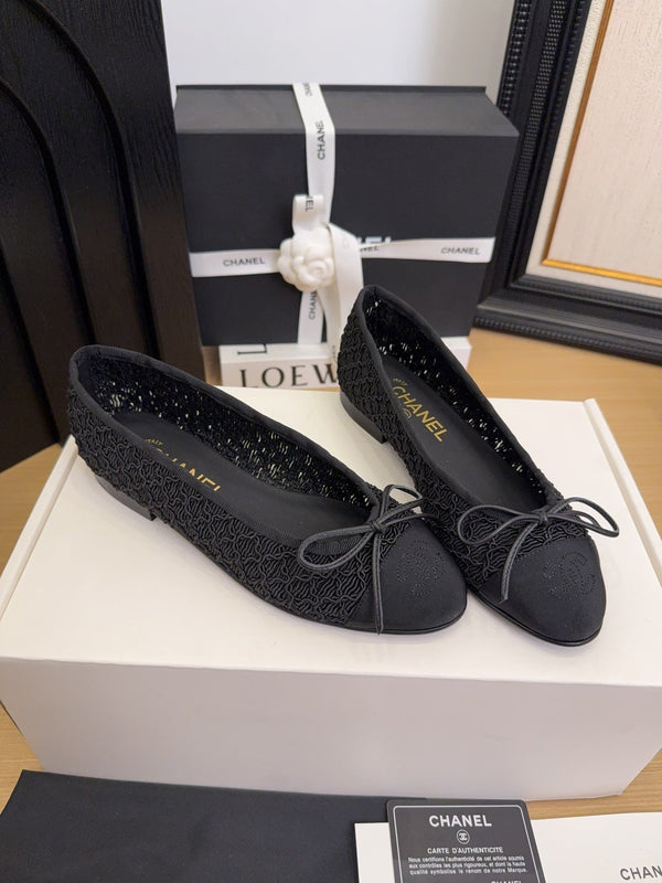 CC 25 Ballerine Tessuto a rete nero Grosgrain nero 277708