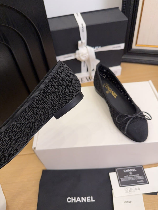 CC 25 Ballerine Tessuto a rete nero Grosgrain nero 277708